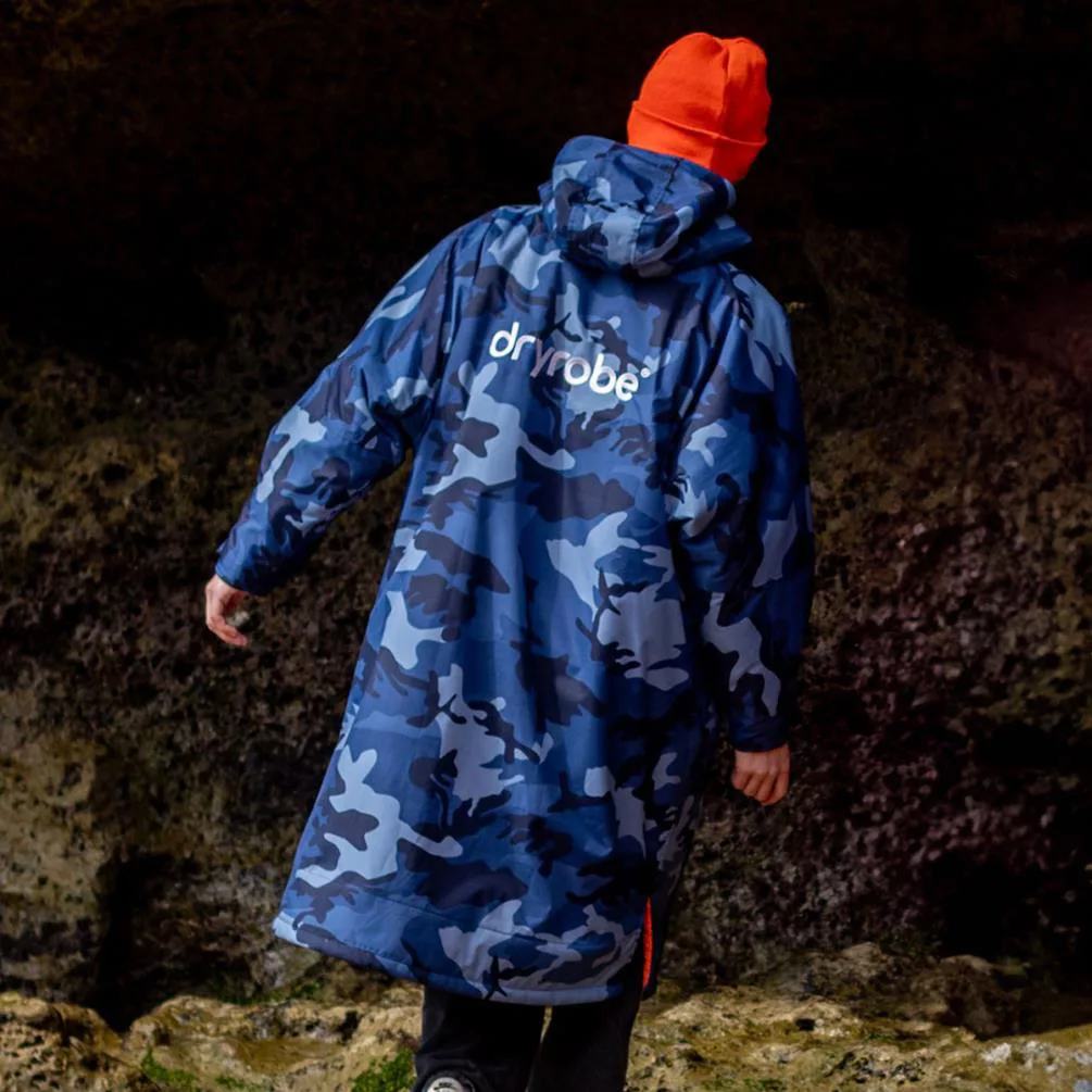 dryrobe Advance Long Sleeve Changing Robe - Blue Camo / Orange Extra Image 9